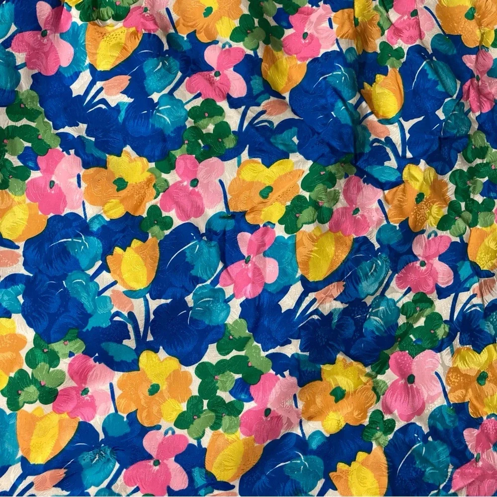 Vintage 100% Silk Knee-Length Skirt | 80s Ladies | Resortwear‎ | Anne Crimmins - Picture 10 of 11